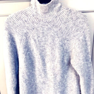 TopShop Light Gray Fannel Neck Soft Sweater
